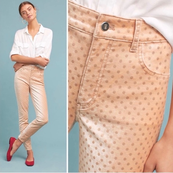 Anthropologie Pilcro and the Letterpress Velvet Polka Dot Pants - Picture 1 of 6